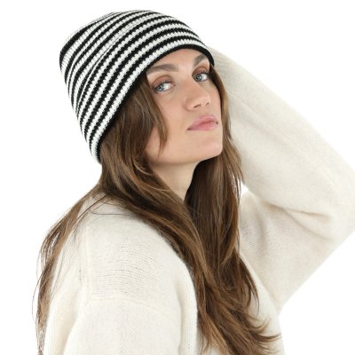 Beanies - Gårda Saint-Gervais Striped Wool Mix Beanie (sort/hvid)
