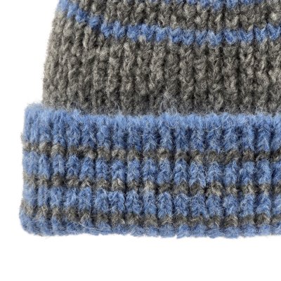 Beanies - Gårda Verbier Striped Wool Mix Beanie (grå/blå)