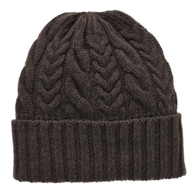 Beanies - Gårda Villars Cable Knit Wool Mix Beanie (brun)
