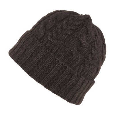 Beanies - Gårda Villars Cable Knit Wool Mix Beanie (brun)