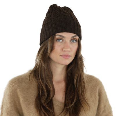 Beanies - Gårda Villars Cable Knit Wool Mix Beanie (brun)