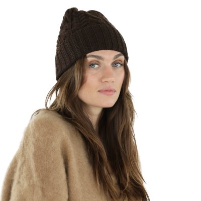 Beanies - Gårda Villars Cable Knit Wool Mix Beanie (brun)