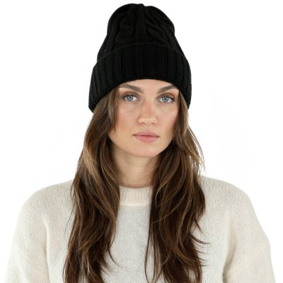 Beanies - Gårda Bad Gastein Cable Knit Wool Mix Beanie (sort)