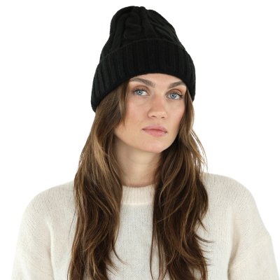 Beanies - Gårda Bad Gastein Cable Knit Wool Mix Beanie (sort)