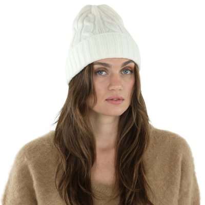 Beanies - Gårda Bad Gastein Cable Knit Wool Mix Beanie (hvid)