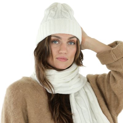 Beanies - Gårda Bad Gastein Cable Knit Wool Mix Beanie (hvid)