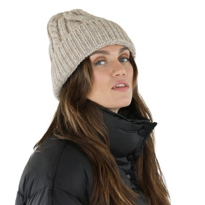 Beanies - Gårda Bormio Cable Knit Wool Mix Beanie (beige)