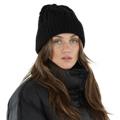 Beanies - Gårda Bormio Cable Knit Wool Mix Beanie (sort)
