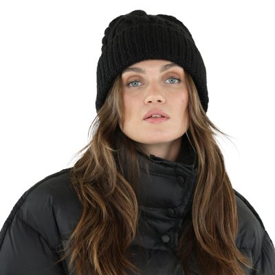 Beanies - Gårda Bormio Cable Knit Wool Mix Beanie (sort)
