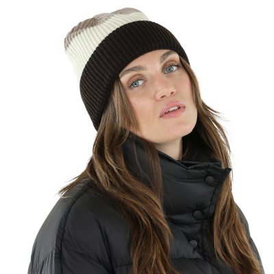 Beanies - Gårda Courchevel Merino Wool Beanie (beige/råhvid/brun)