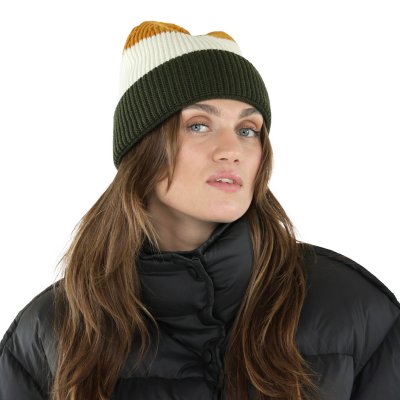 Beanies - Gårda Courchevel Merino Wool Beanie (grøn/råhvid/sennep)