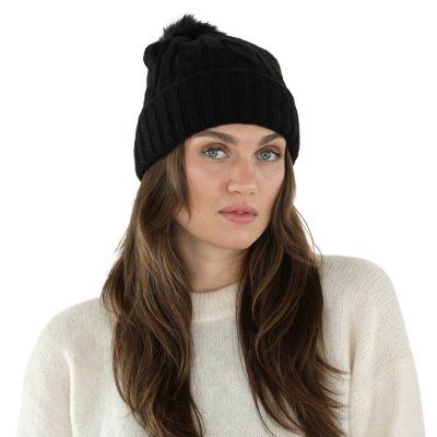 Beanies - Gårda Saas-Fee Cable Knit Wool Mix Beanie (sort)
