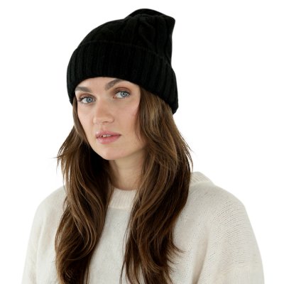 Beanies - Gårda Saas-Fee Cable Knit Wool Mix Beanie (sort)