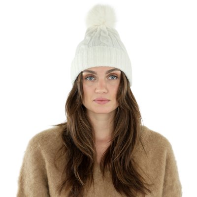 Beanies - Gårda Saas-Fee Cable Knit Wool Mix Beanie (hvid)