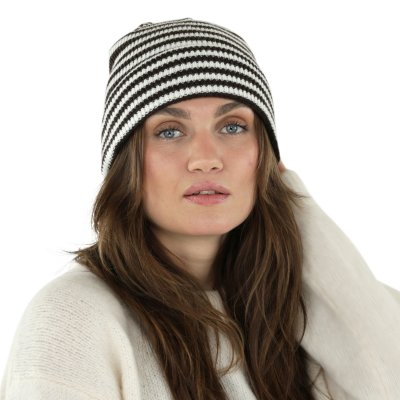 Beanies - Gårda Saint-Gervais Striped Wool Mix Beanie (brun/hvid)
