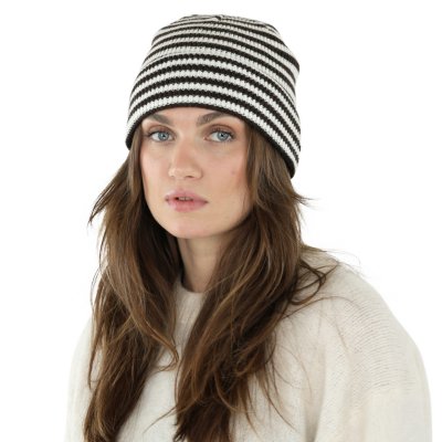 Beanies - Gårda Saint-Gervais Striped Wool Mix Beanie (brun/hvid)