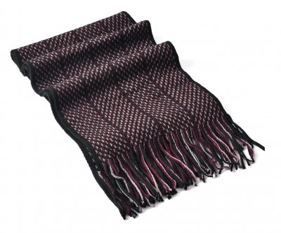 Halstørklæder - Gårda ZigZag Knitted Tassel Scarf (Sort/Rød)