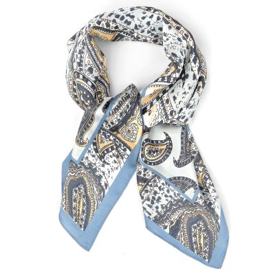 Tørklæde - Gårda Paisley Satin Scarf (blå)