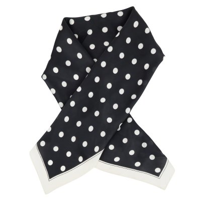 Tørklæde - Gårda Polka Dot Satin Scarf (sort)