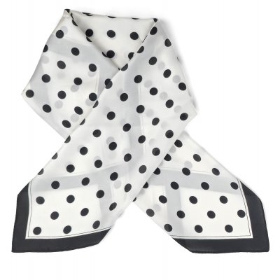 Tørklæde - Gårda Polka Dot Satin Scarf (hvid)