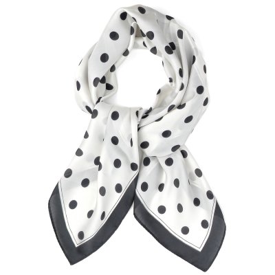 Tørklæde - Gårda Polka Dot Satin Scarf (hvid)