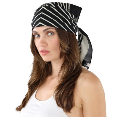 Tørklæde - Gårda Tabriz Satin Scarf (sort/creme)