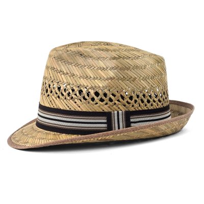 Stråhat - Gårda Agulo Natural Straw Trilby (natur/brun)