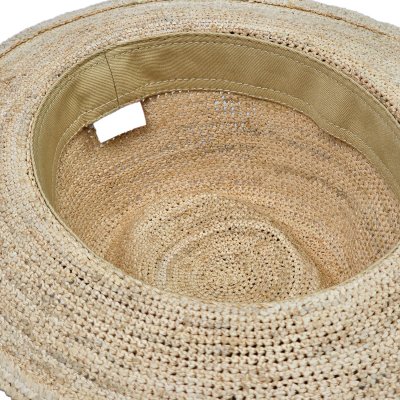 Stråhat - Gårda Funchal Raffia Fedora (lys natur/mørkebrun)