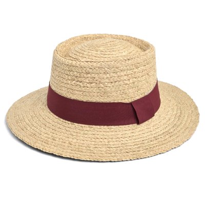 Stråhat - Gårda Palma Gambler (naturlig/rød)