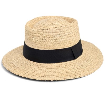 Stråhat - Gårda Palma Gambler (naturlig/sort)