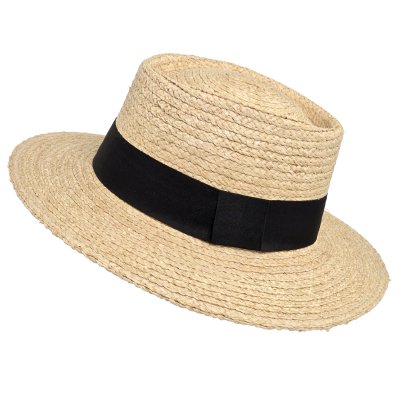 Stråhat - Gårda Palma Gambler (naturlig/sort)