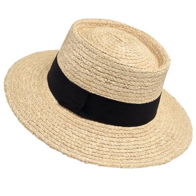 Stråhat - Gårda Palma Gambler (naturlig/sort)