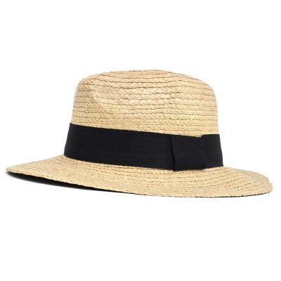 Stråhat - Gårda Positano Fedora (naturlig/sort)