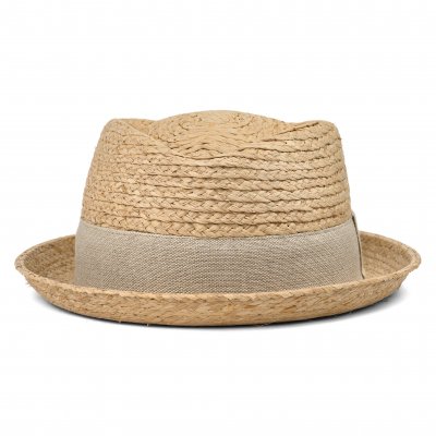 Stråhat - Gårda Serreta Raffia Trilby (lys natur/lysegrå)