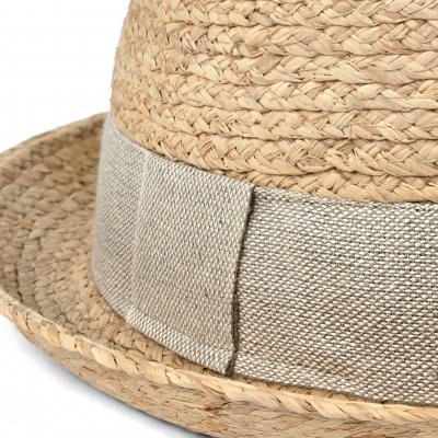 Stråhat - Gårda Serreta Raffia Trilby (lys natur/lysegrå)