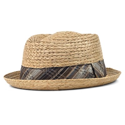 Stråhat - Gårda Tarajal Raffia Trilby (lys natur/grå)