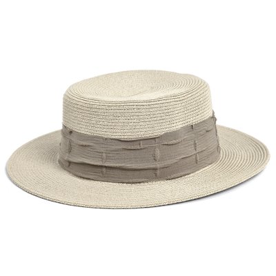 Stråhat - Gårda Valletta Boater (beige)