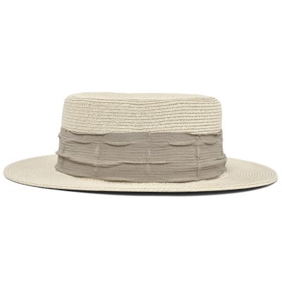 Stråhat - Gårda Valletta Boater (beige)