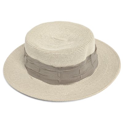 Stråhat - Gårda Valletta Boater (beige)