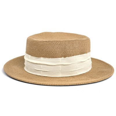 Stråhat - Gårda Valletta Boater (kaki)