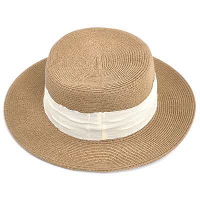 Stråhat - Gårda Valletta Boater (kaki)