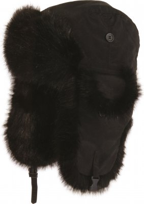 Pelshue - MJM Trapper Hat Taslan with Faux Fur (Sort)